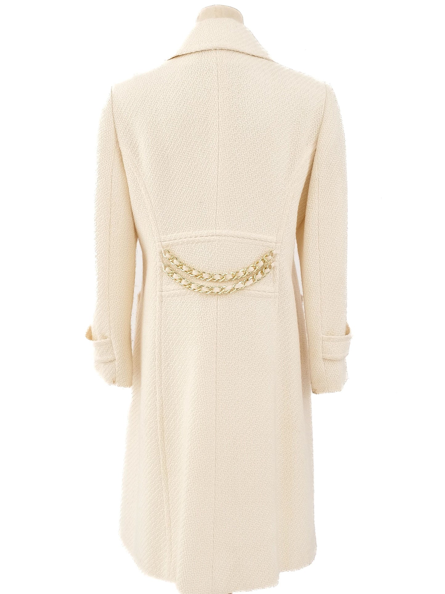 excellent luisa spagnoli white textured coat size l