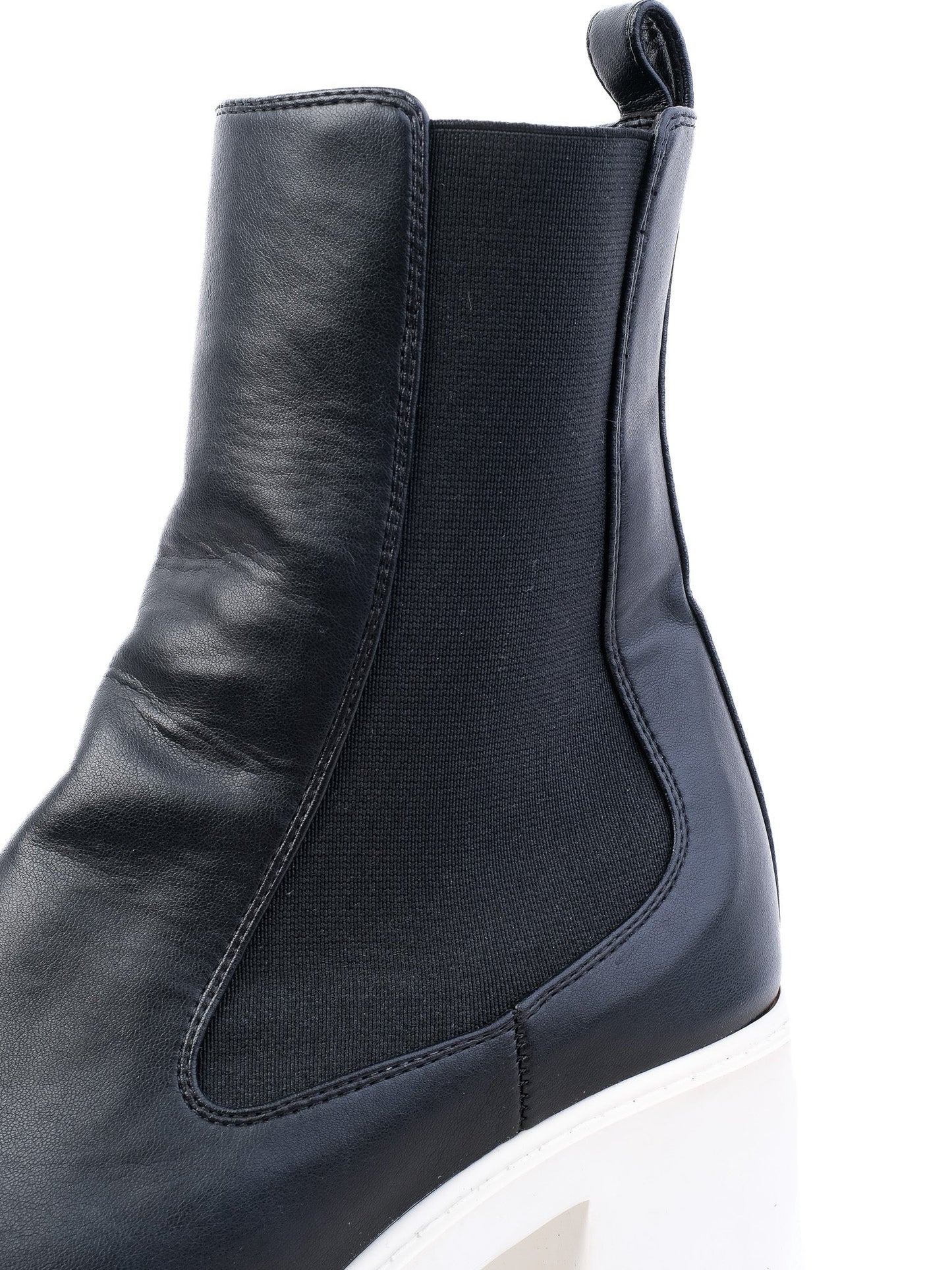 average stella mccartney black leather platform ankle boots size 37