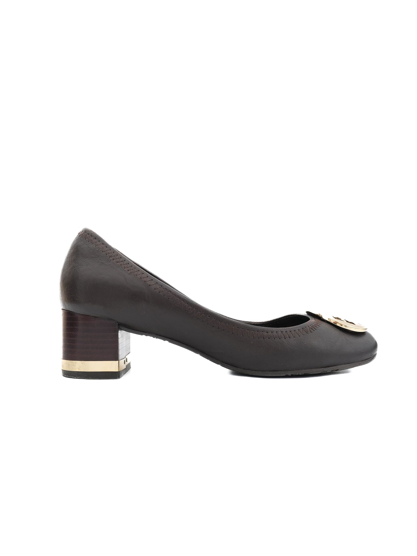 excellent tory burch leather block-heeled shoes orange size 38