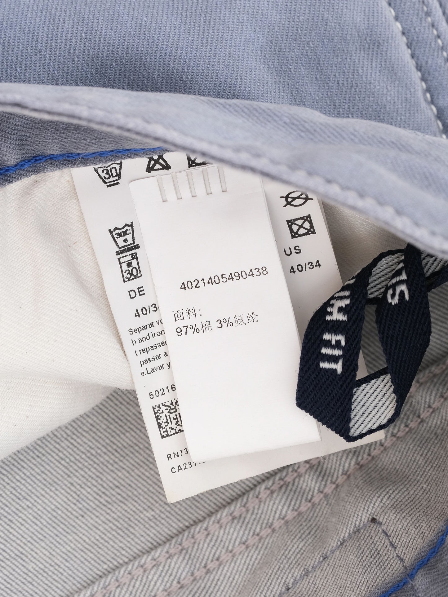 excellent hugo boss gray jeans size l men's elastane