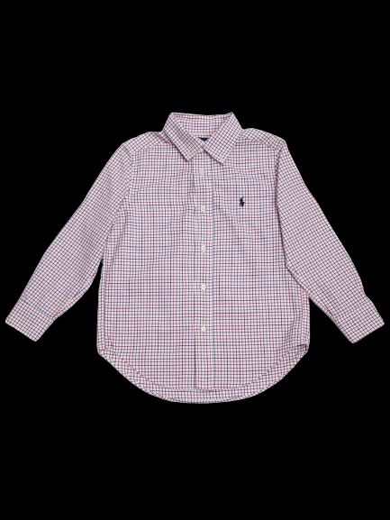 good ralph lauren white cotton checkered shirt for kids size 5