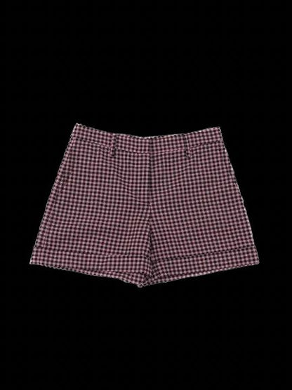 EXCELLENT Prada Pink Wool Plaid Shorts Size S Women
