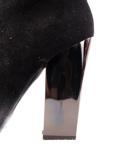 Vicini Black Leather Ankle Boots Size 39 with Block Heel