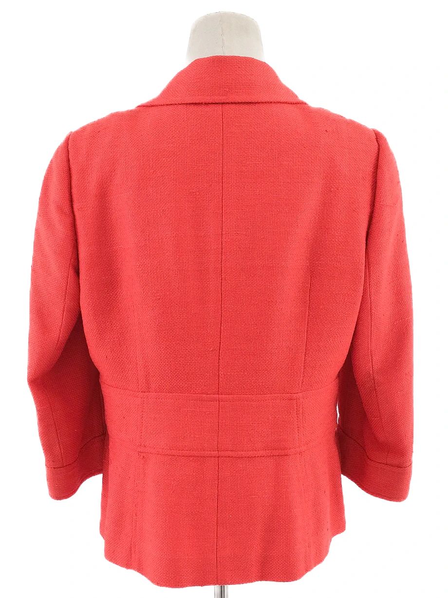 excellent luisa spagnoli red silk jacket size l with large buttons