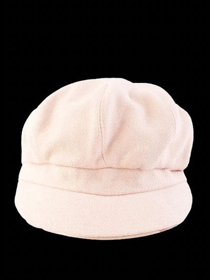 Excellent Burberry White Wool Cap Size M with Check Lining