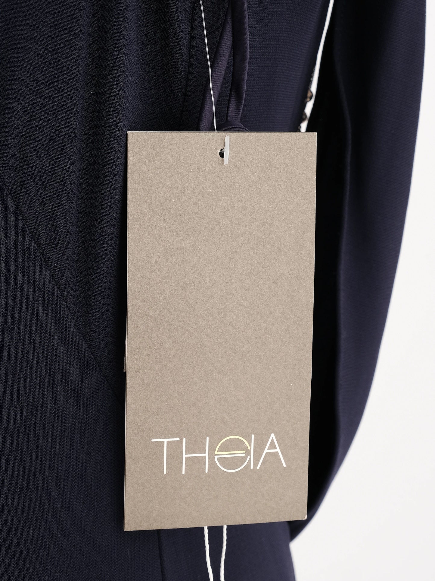 new theia couture formal navy blue gown size xl with beaded details