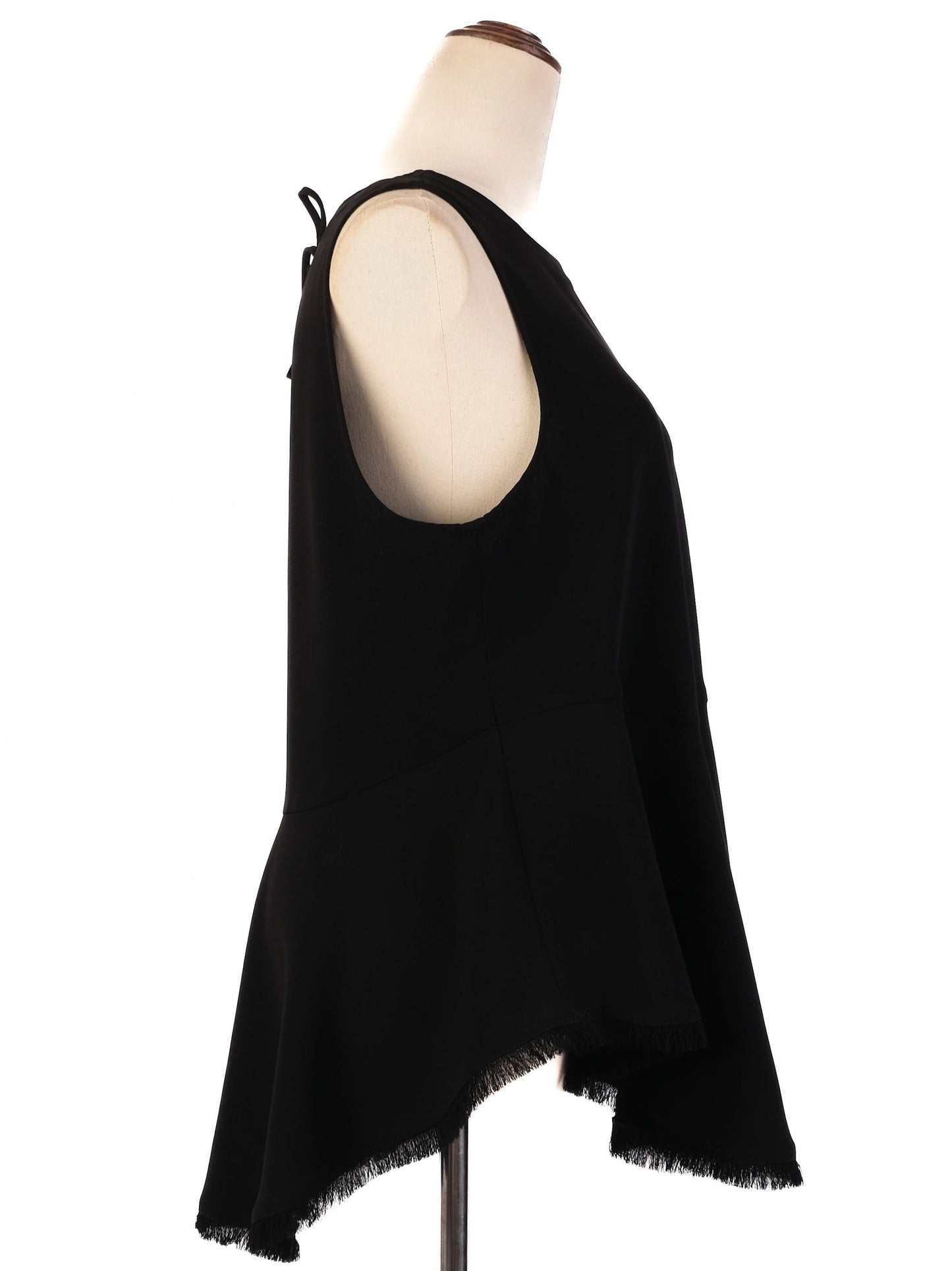 excellent elizabeth and james black sleeveless top size l with fringe