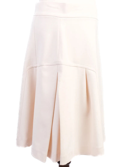 Excellent Pinko White Pleated Skirt in Viscose Size M