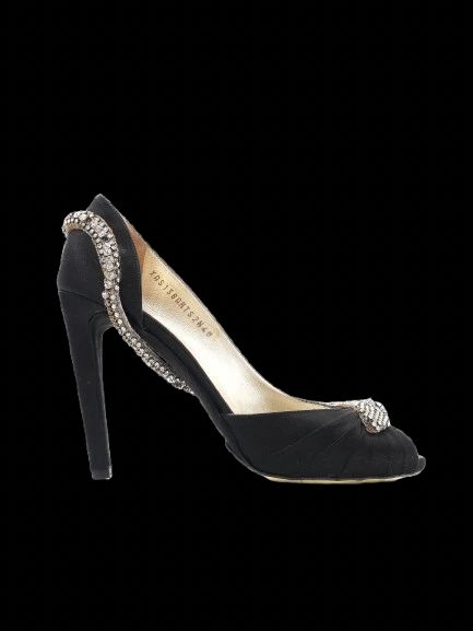 excellent valentino black high-heeled shoe size 40 with embellishments
