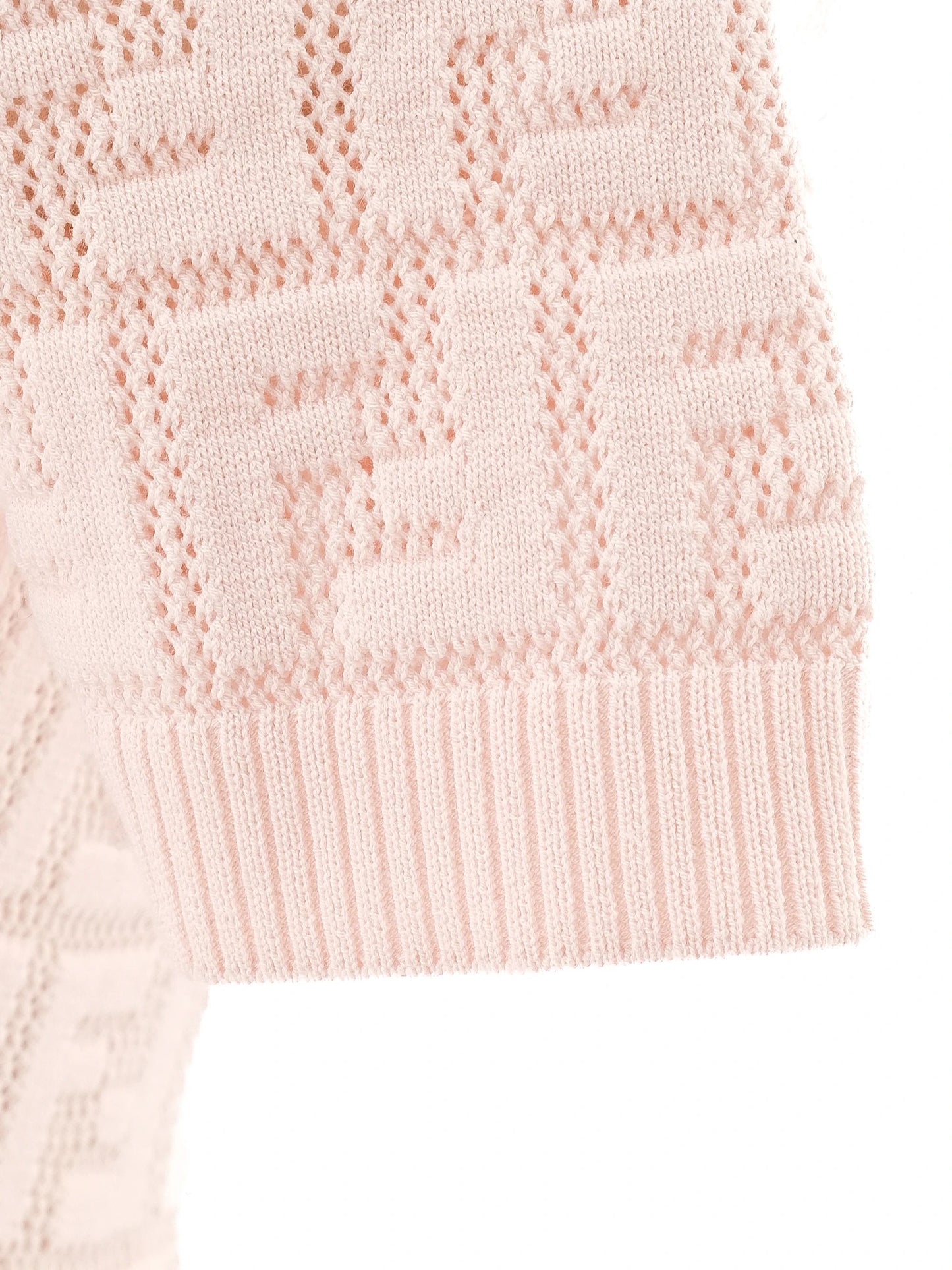 excellent fendi pink short sleeve knit top size xs viscose