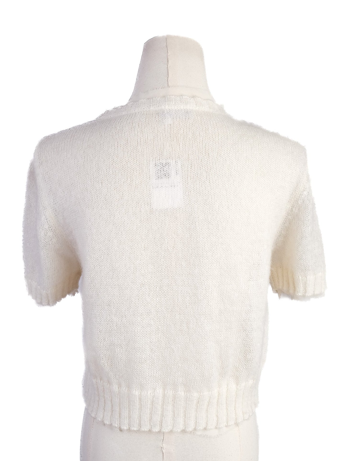excellent philosophy di lorenzo serafini white wool cardigan set size s
