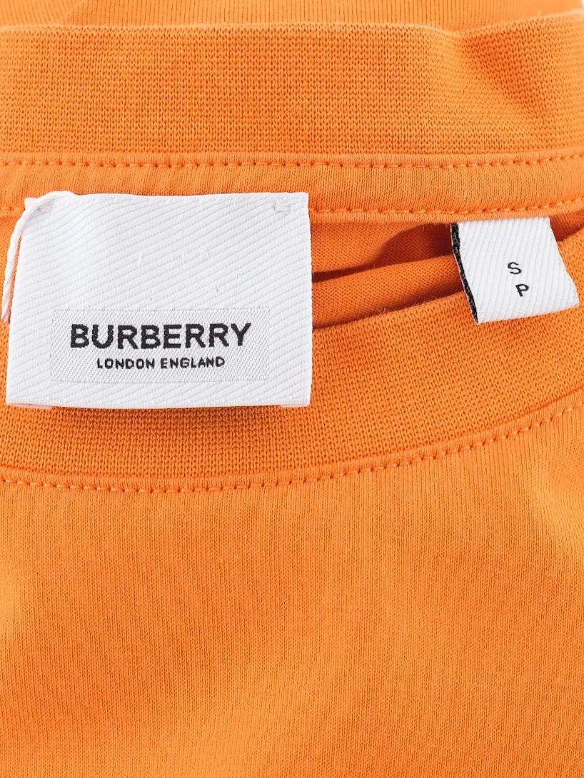 excellent burberry orange t-shirt women size s cotton