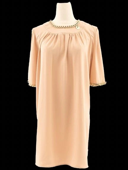excellent elisabetta franchi orange dress size l with gold accents