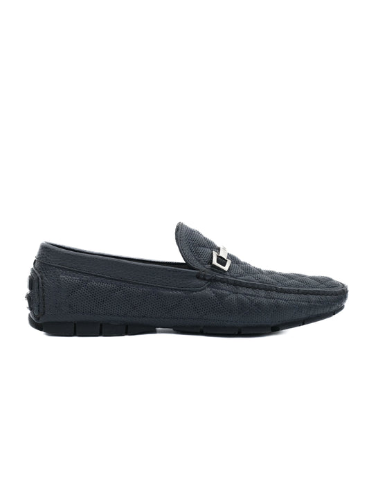 Excellent Baldinini Blue Leather Loafers Size 43 for Men