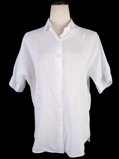 Excellent Moschino White Cotton Shirt Size M with Classic Collar