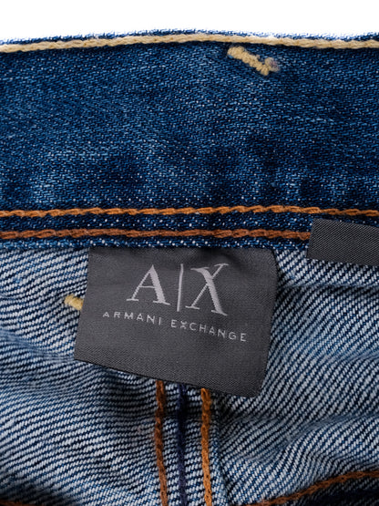 Armani Exchange Blue Distressed Jeans Size S Cotton
