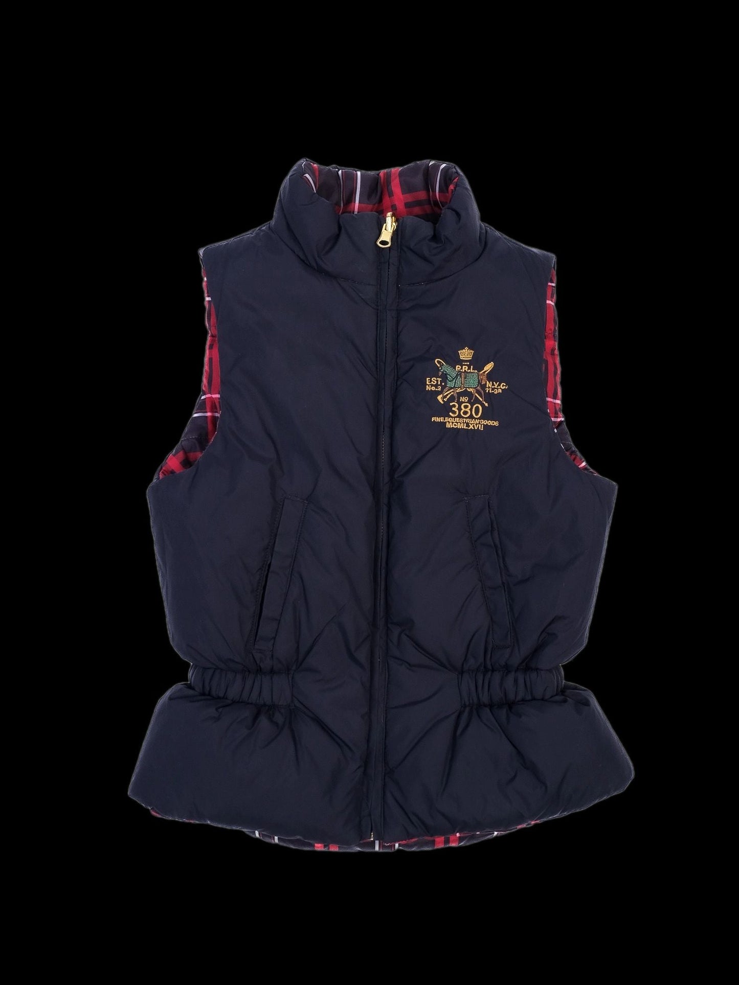 excellent polo ralph lauren kids reversible puffer vest size 10 black