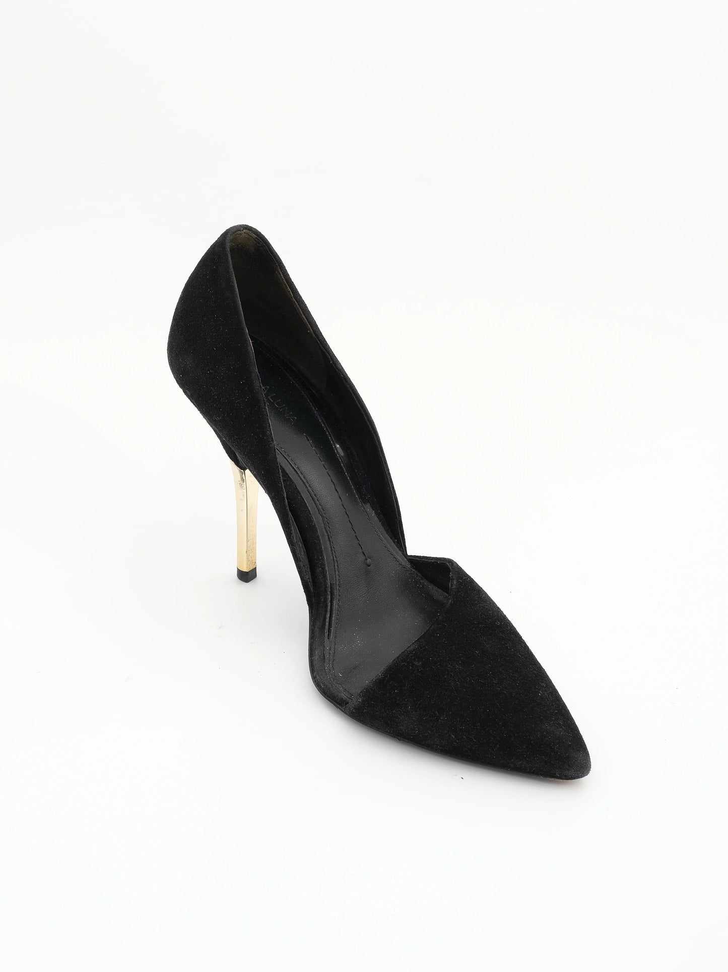 excellent stella luna black genuine suede stiletto heels size 35