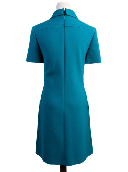 Excellent Tara Jarmon Blue Viscose Dress Size S with Pockets