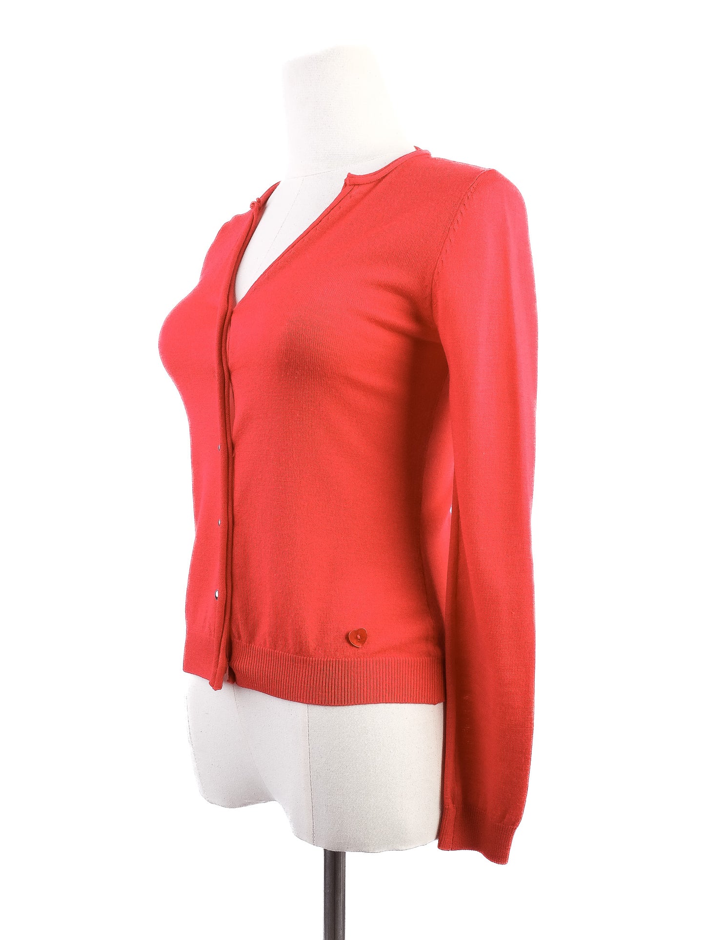 excellent moschino red wool cardigan sweater size s