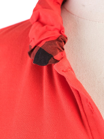 Excellent Burberry Red Short Sleeve Collared Shirt Size XS