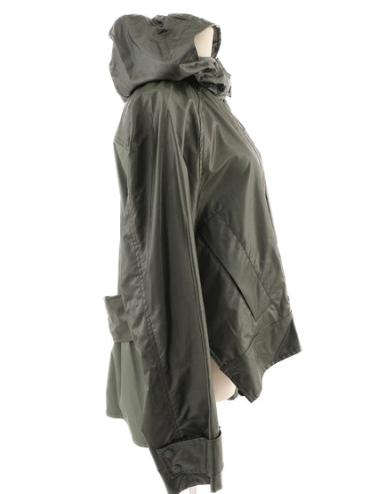Excellent Sportmax Green Wool Hooded Jacket Size L with Pockets