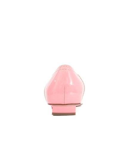 Excellent Roger Vivier Women's Flat Shoes Pink Beige Leather Size 36.5