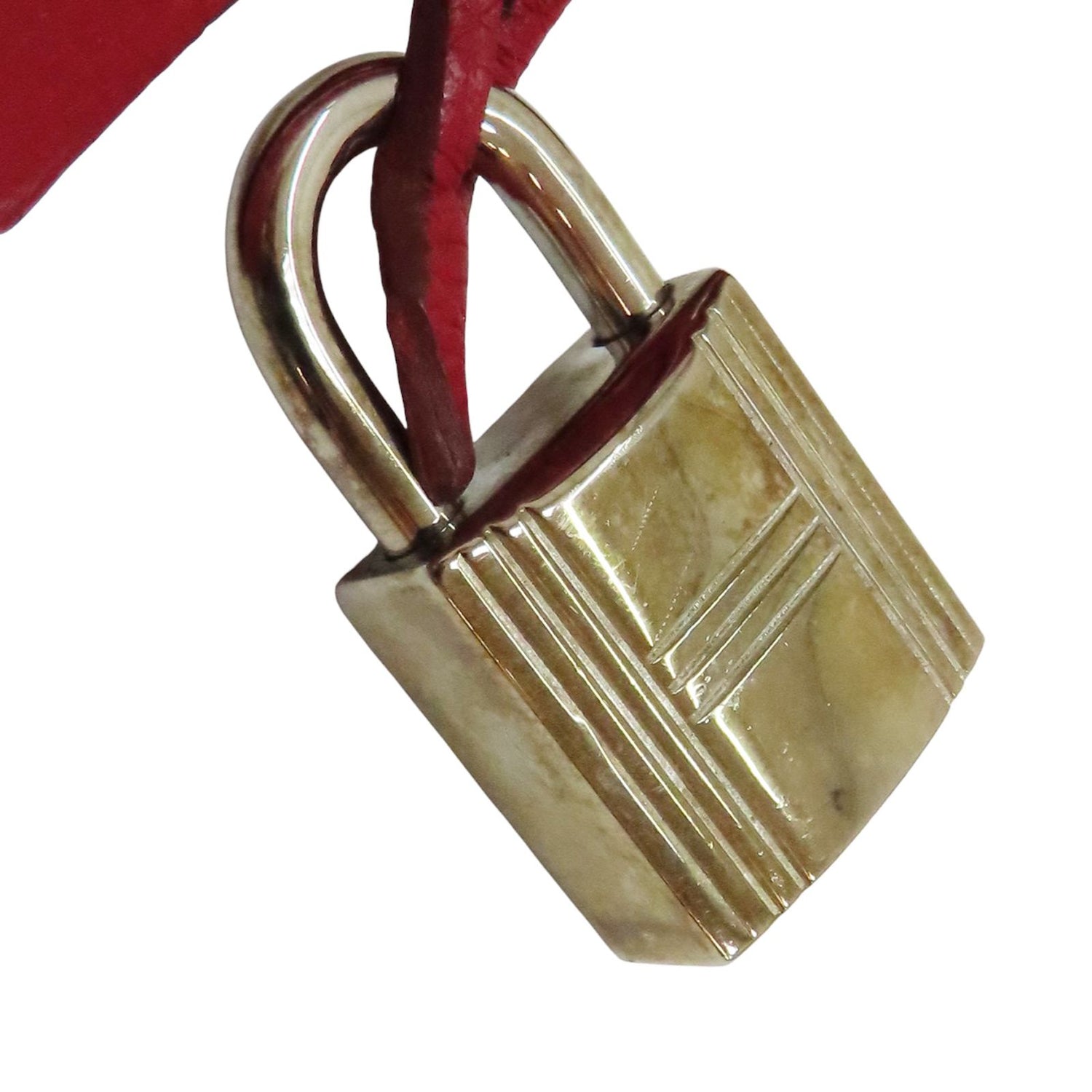 Hermes Kelly 28 Shoulder Handbag Togo Leather Rouge Casaque F Silver Metal