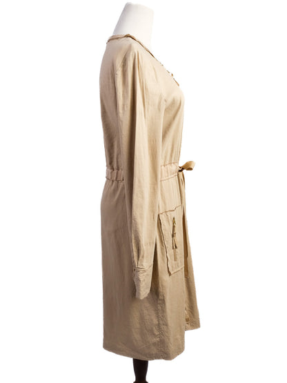 Elie Tahari White Viscose Dress XS with Zipper Pockets