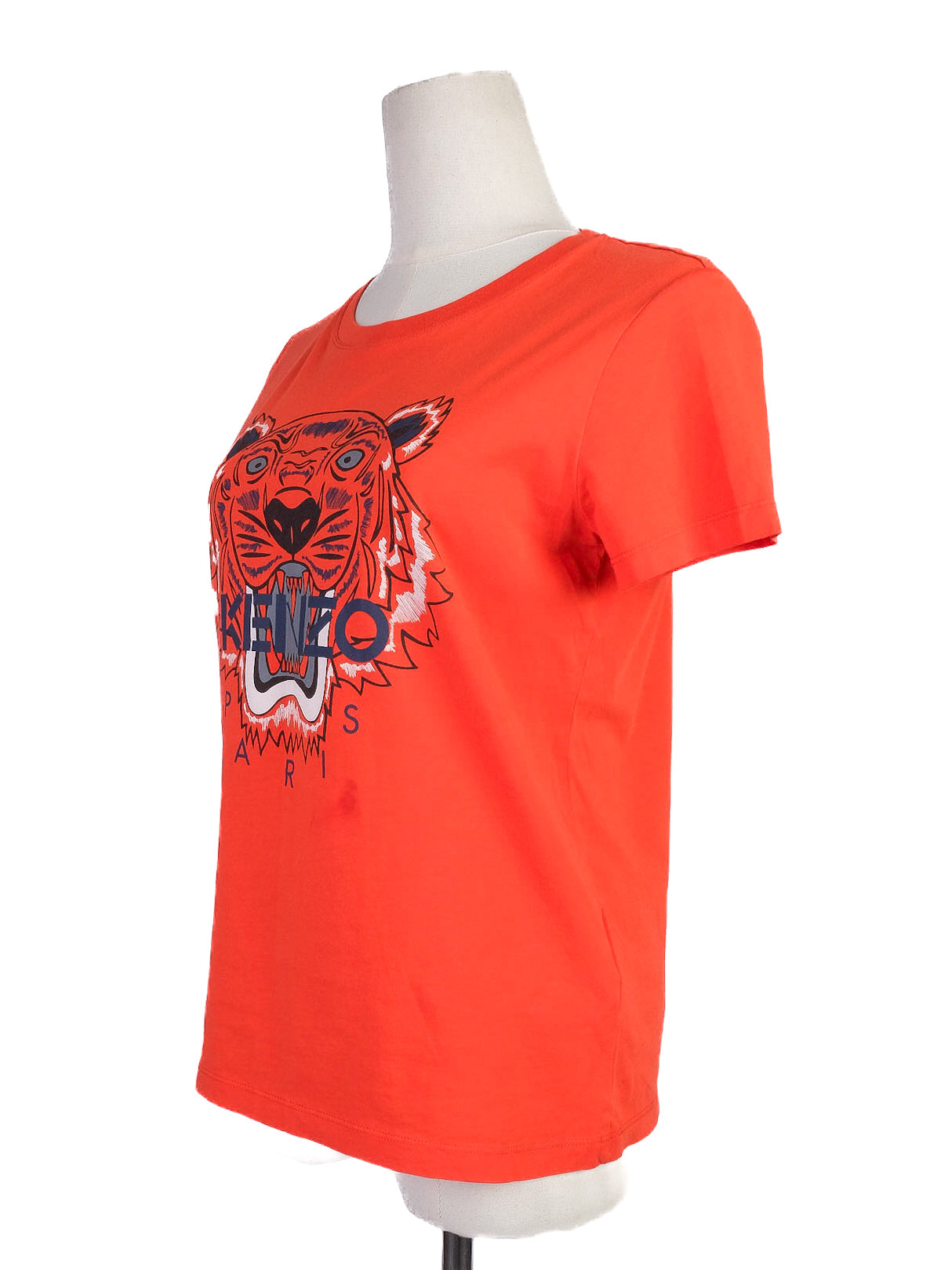 excellent kenzo orange tiger t-shirt women size s cotton paris
