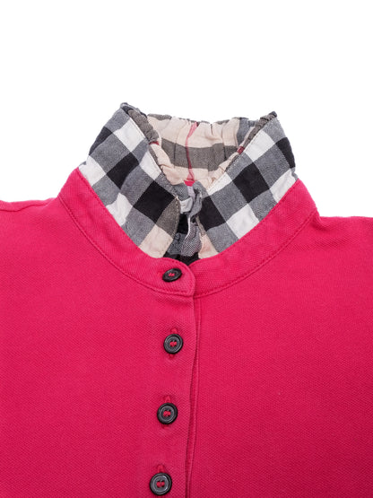 EXCELLENT Burberry Kids Pink Short-Sleeve Top Size 6 Checked Collar