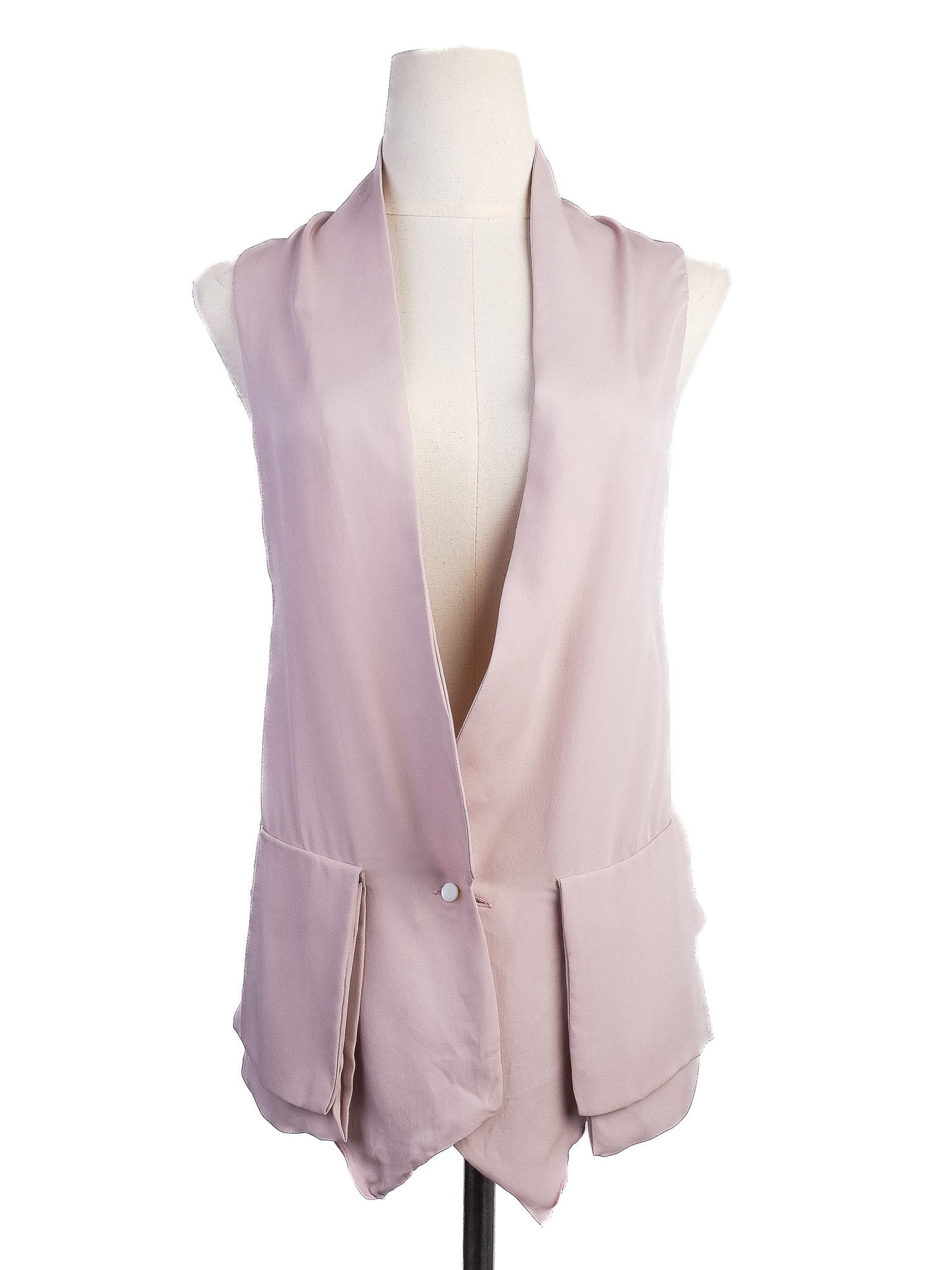 excellent antonio marras pink silk vest size s with shawl collar