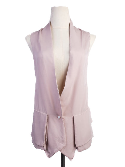Excellent Antonio Marras Pink Silk Vest Size S with Shawl Collar
