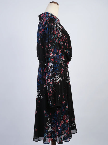NEW DKNY Black Floral Print Dress Size N/A
