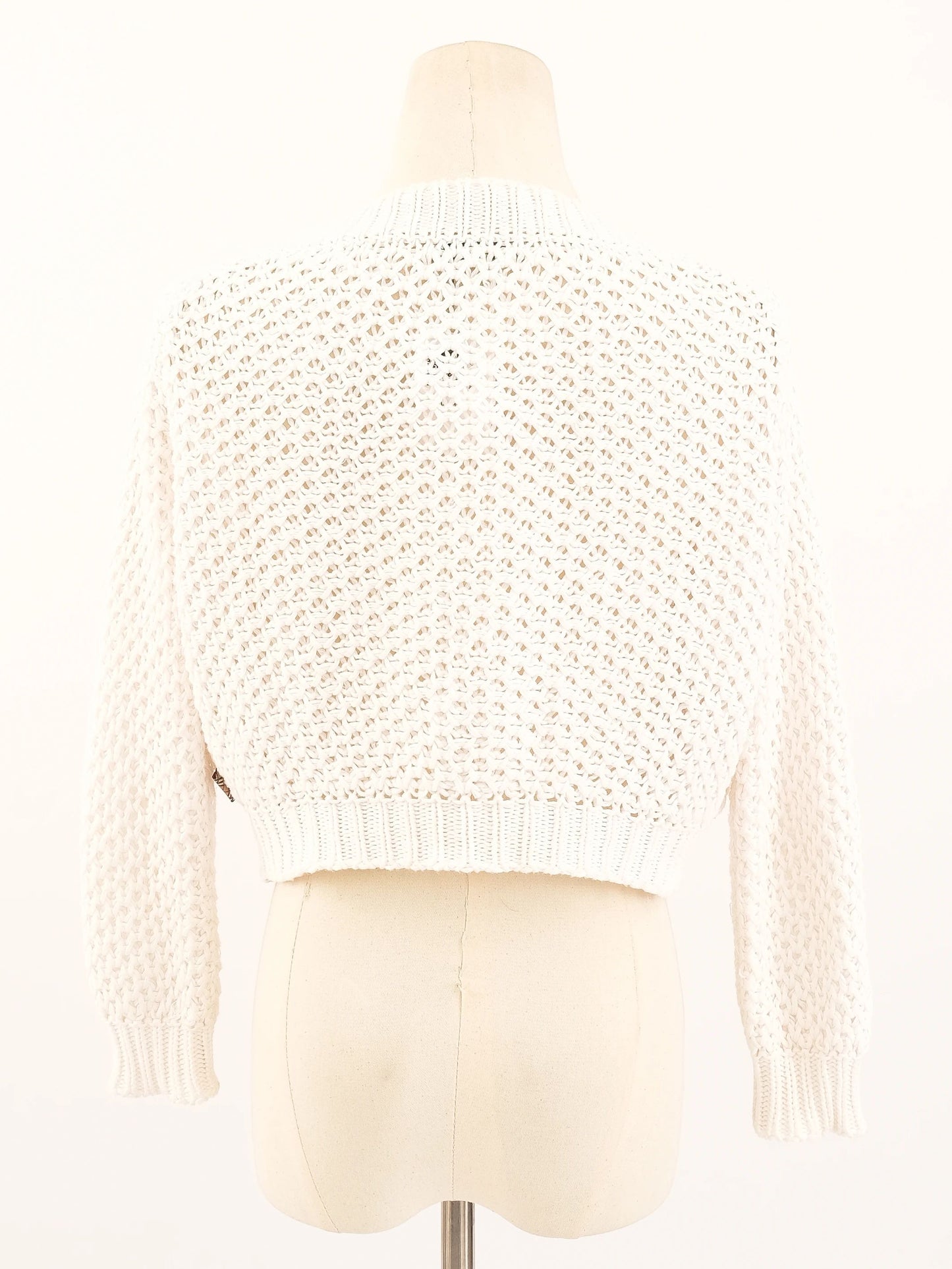 excellent burberry white crochet cardigan size s women's cotton