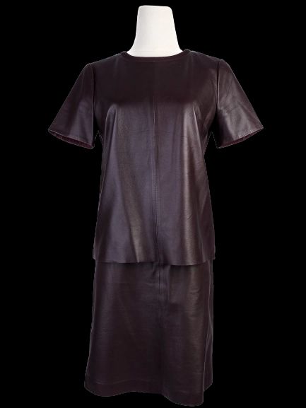 excellent weekend maxmara red viscose dress and top set size s