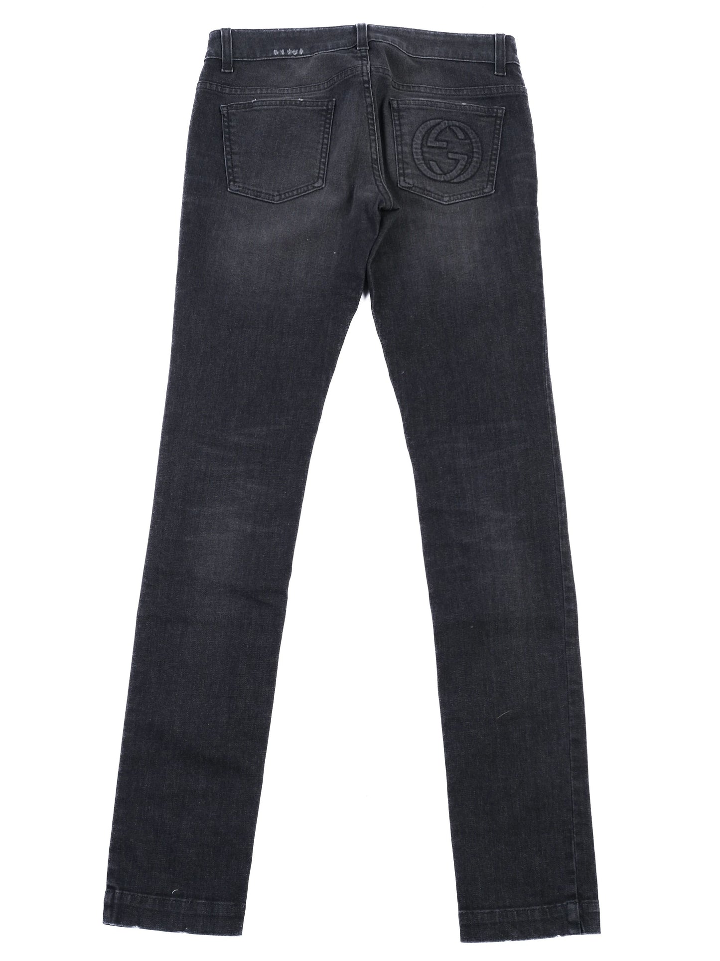 excellent gucci black slim fit jeans size m 40 made in italy