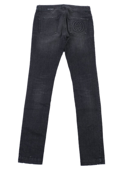 Excellent Gucci Black Slim Fit Jeans Size M 40 Made in Italy