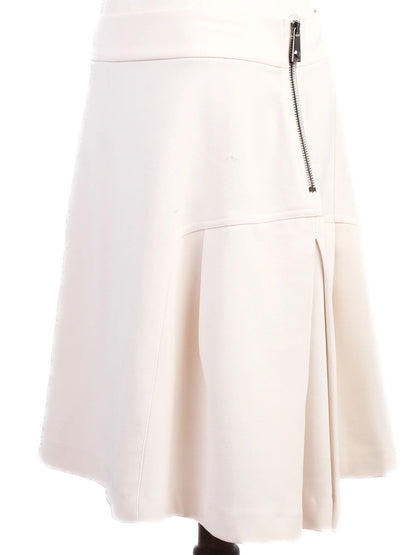 Excellent Pinko White Pleated Skirt in Viscose Size M