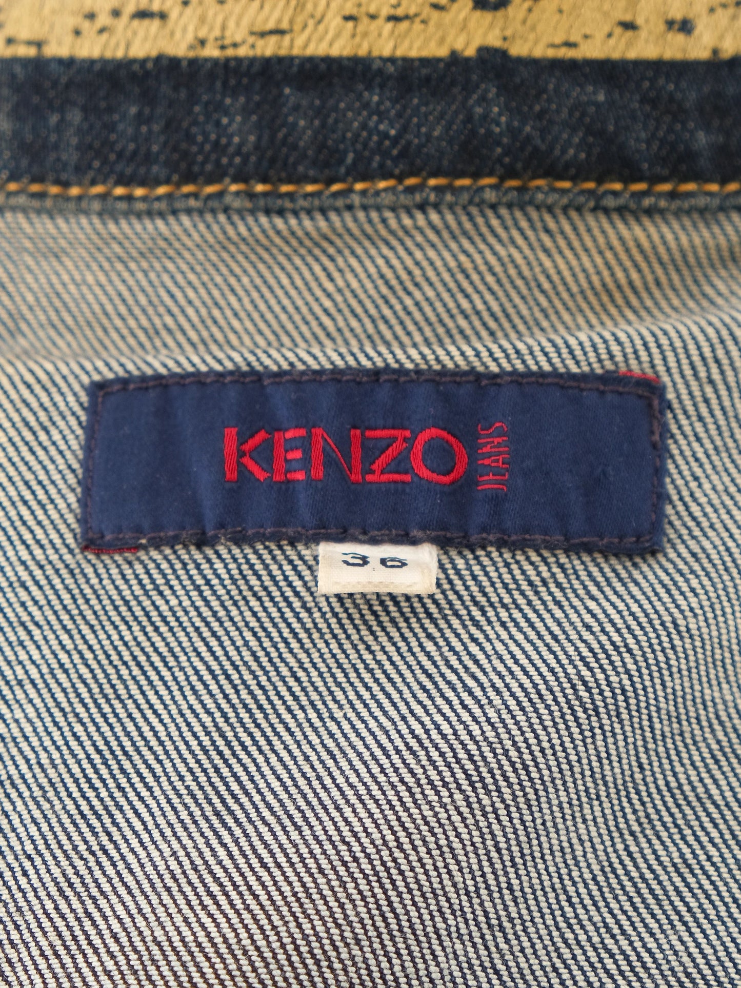 excellent kenzo denim jacket blue size s with embroidered design