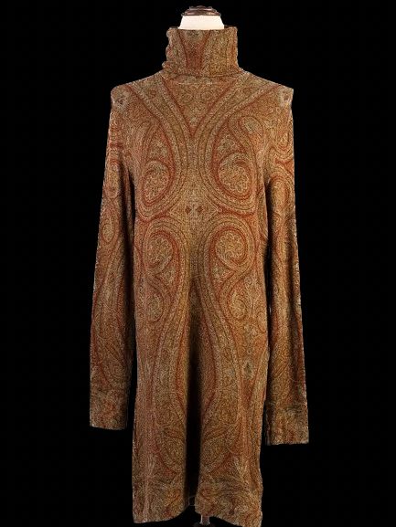 excellent etro long-sleeve paisley sweater dress size l