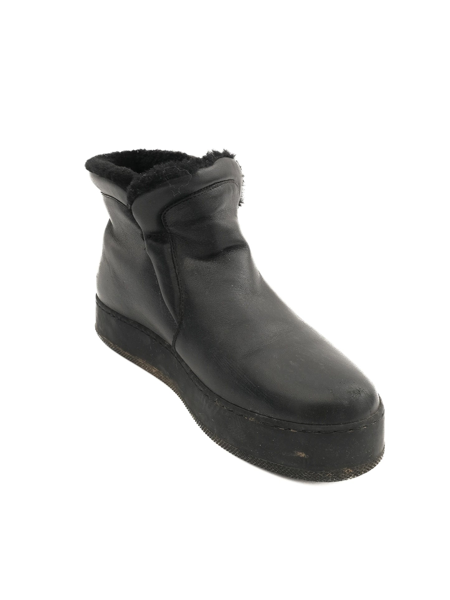 excellent max mara black leather ankle boots size 37