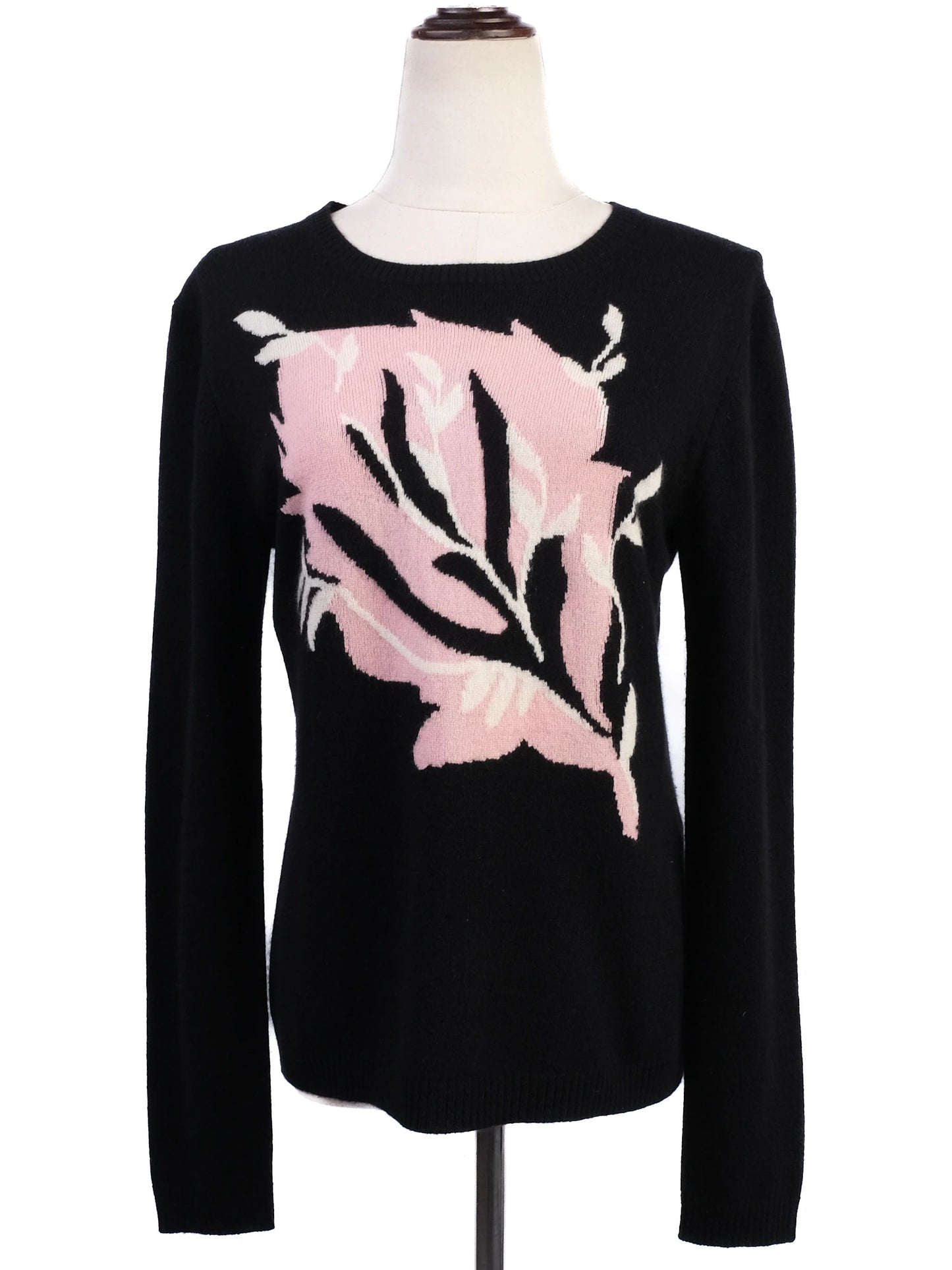 excellent max&co black sweater m 100% cashmere abstract design