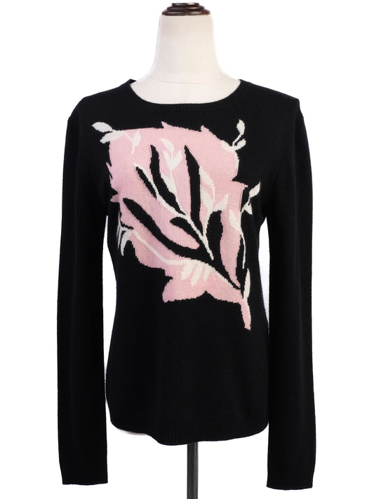 Excellent MAX&Co Black Sweater M 100% Cashmere Abstract Design