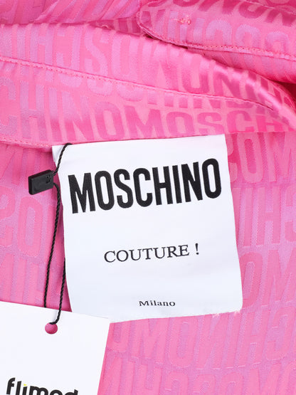 Excellent Moschino Pink Blouse Long Sleeve Viscose Patterned