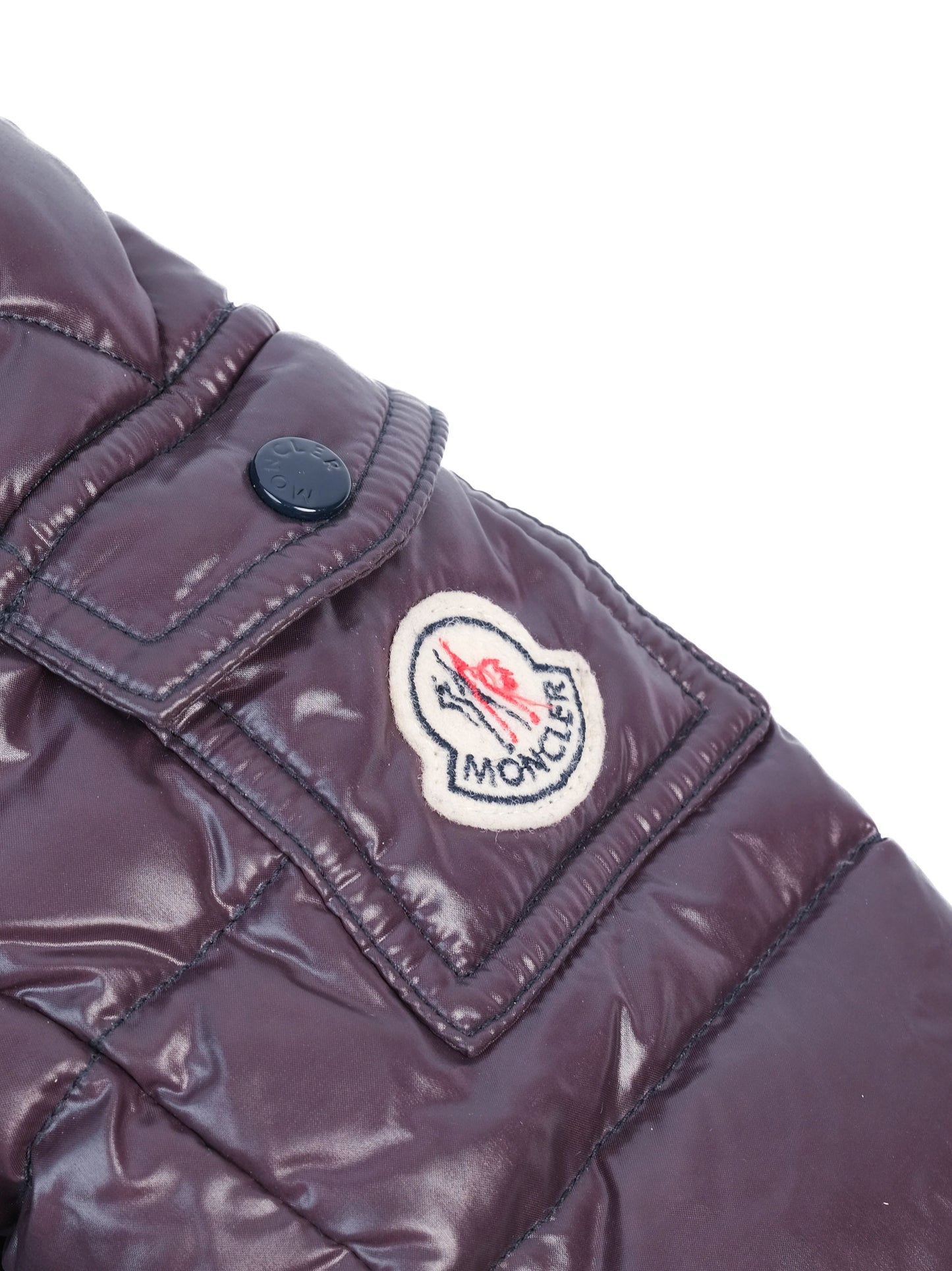 excellent moncler black nylon puffer jacket with hood size 2 for kids