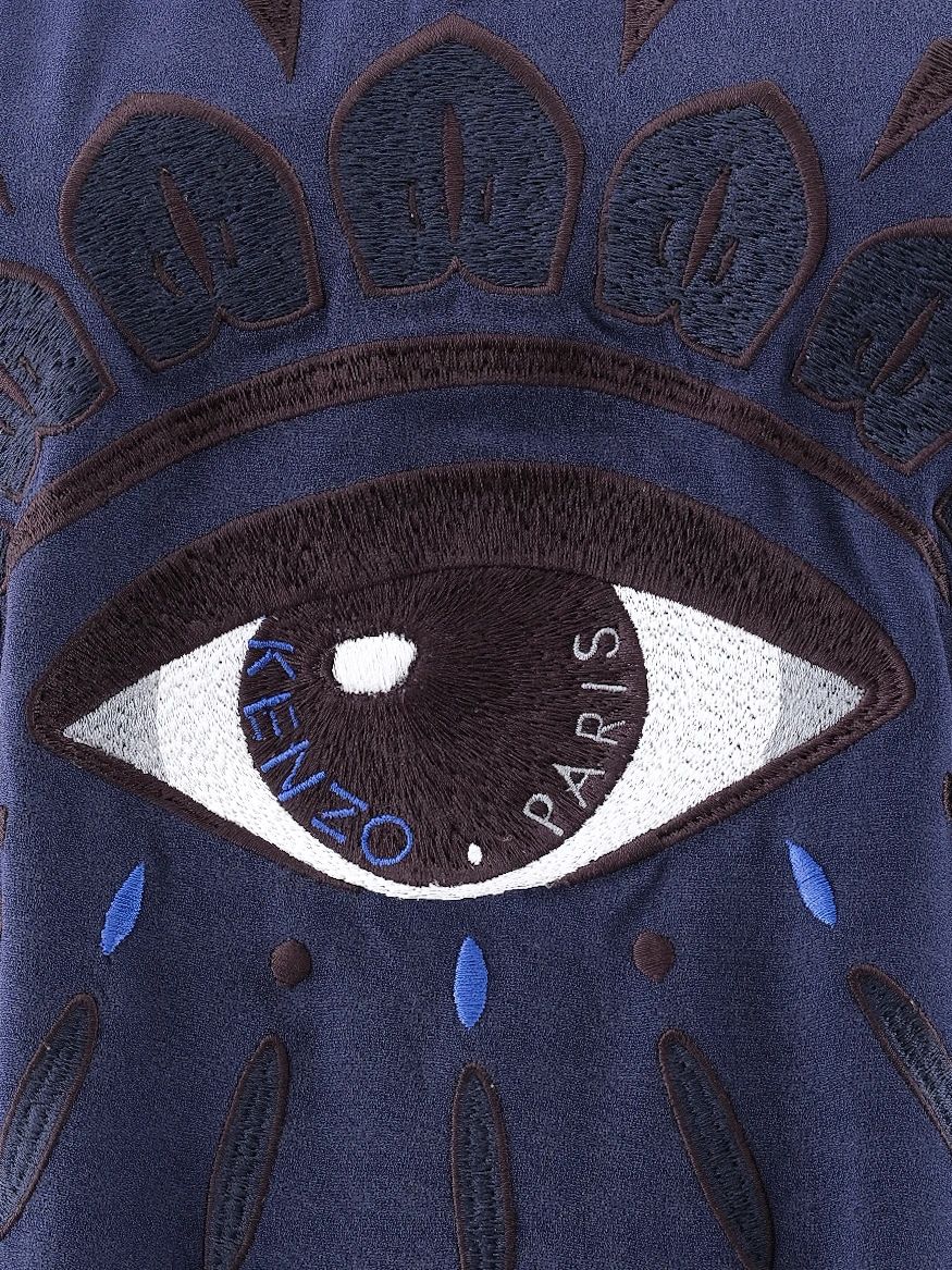 excellent kenzo blue sweatshirt s with eye design and ribbed cuffs