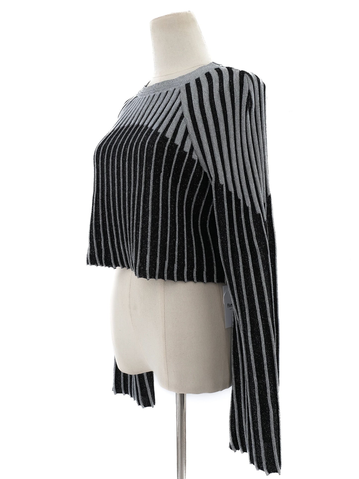 excellent balmain black gray striped sweater size s for net-a-porter