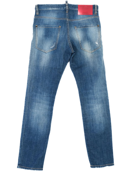 Excellent Dsquared2 Blue Distressed Jeans Size M for Women