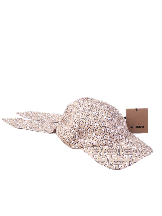 NEW Burberry Pink Silk Hat Size S with Interlocking Letter Pattern